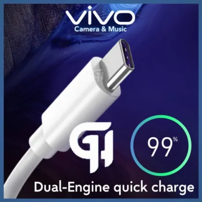 ORIGINAL VIVO Flash Cable Dual-Engine Flash Quick Charging 1M 1 Meter Type C USB Rapid Cable Data Cable Super Quick Charge Cable 100 CM for VIVO V11 NEX X27 V11i